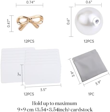 UNIQOOO 12Pcs Decorative Ribbon Bow Place Card Holders Set