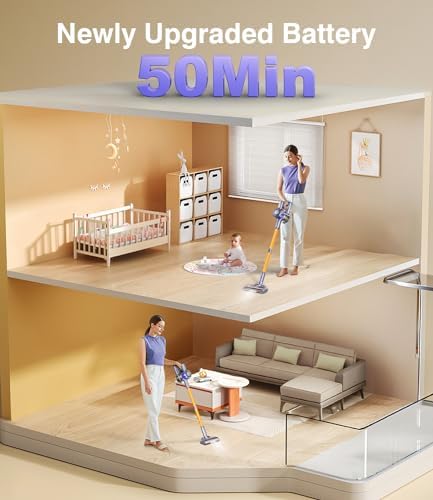 MBYULO Cordless Vacuum Cleaner 450W 40Kpa Powerful Stick Vacuum