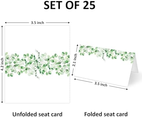 Greenery Place Cards for Table Setting - Set of 25