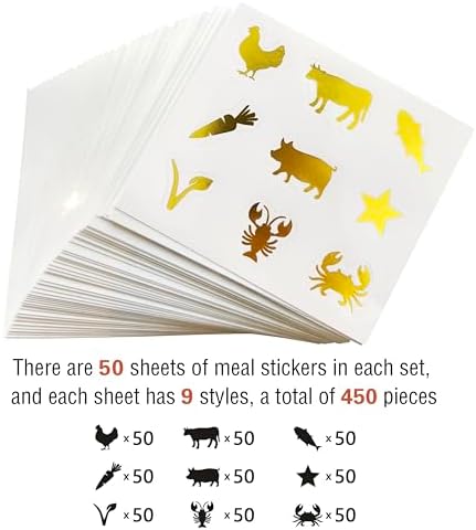 50 Sheets Meal Choice Stickers Gold for Wedding Place Cards