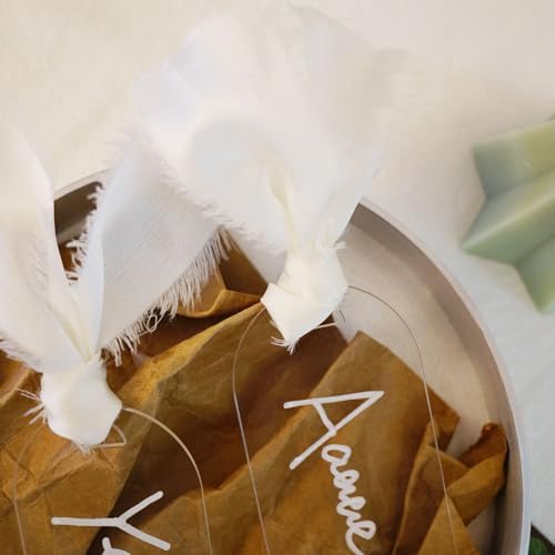 10pcs Clear Acrylic Place Cards with Ribbon for Wedding Party Supplies