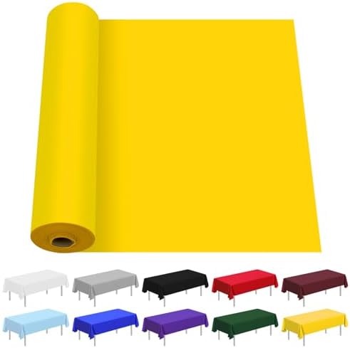100 Ft X 54 Inch Plastic Table Cloth Roll Yellow