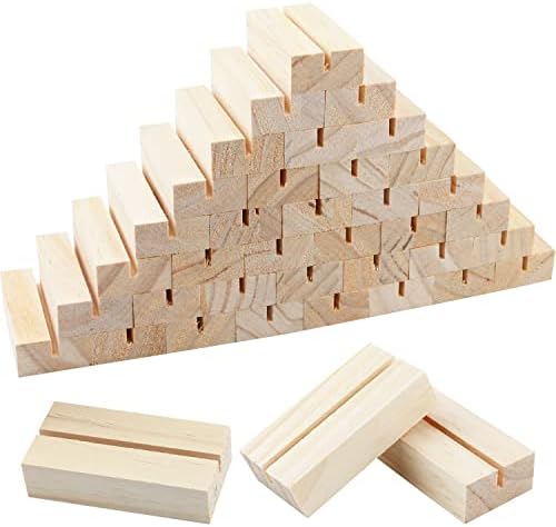 FSWCCK 40 Piece Wood Place Card Holders for Ceremonies and Parties