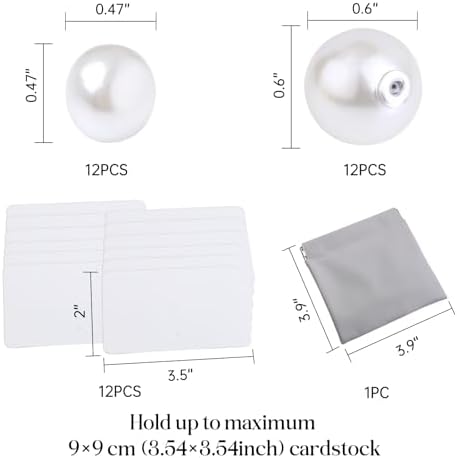 UNIQOOO 12Pcs Ivory Pearl Place Card Holders Set