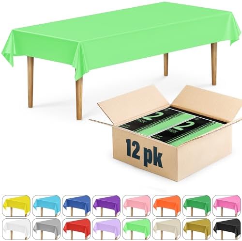 DecorRack 12 Pack Heavy-Duty Tablecloths - Lime Green
