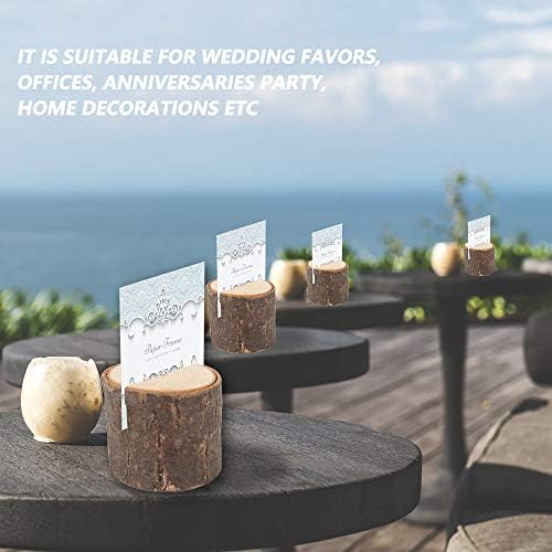 WOHENI Rustic Wood Place Card Holders for Wedding and Events