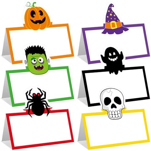 48 Pcs Halloween Place Cards with Funny Designs