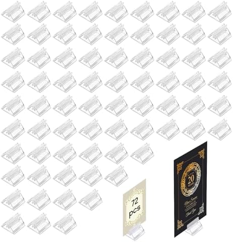 72 Pcs Acrylic Place Card Holders for Wedding Photos and Games