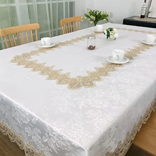Elegant Rectangle Tablecloths with Macrame Border
