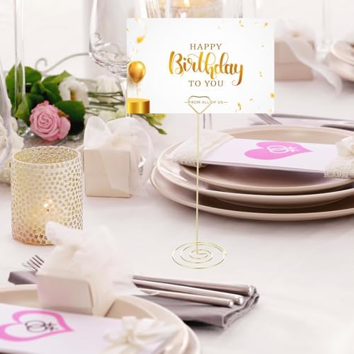 MAQUITA 36pcs Rose Gold Place Card Holder for Weddings