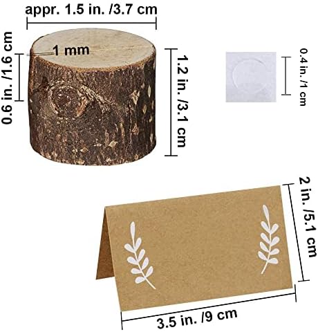 30 Pcs Rustic Wood Place Card Holders with Kraft Cards