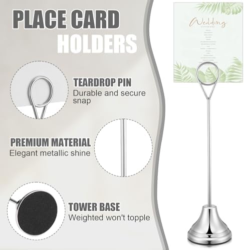 Marspark 16 Pcs 8 Inch Metal Table Number Holders Silver