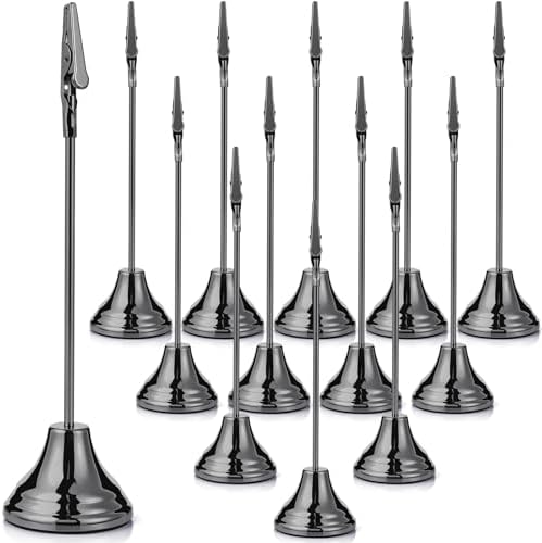 Marspark 12 Pcs 8 Inch Place Card Holders with Alligator Clip Gunmetal