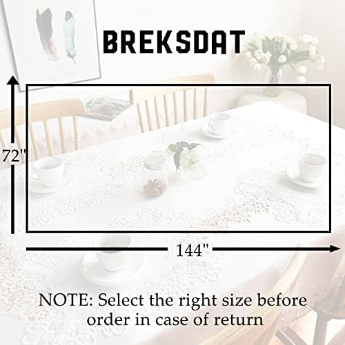 Elegant Lace Tablecloth for Rectangular Tables - White 72x144