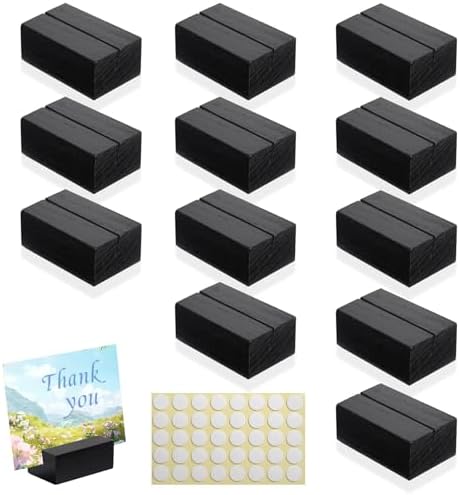 Worown 12 Pcs Mini Wooden Place Card Holders