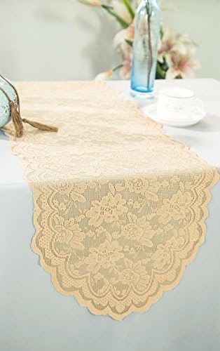 Wedding Linens Inc Champagne Lace Table Runner 135x108