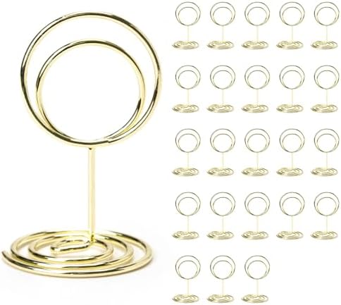 24 Pcs Gold Table Number Holders Mini Place Card Stands for Events