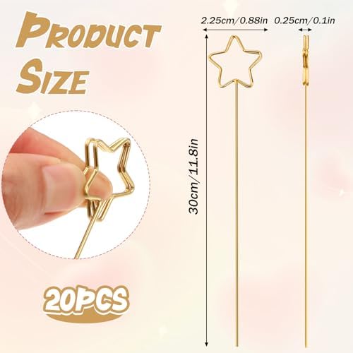 20 Pcs Star Shape Metal Place Card Holders
