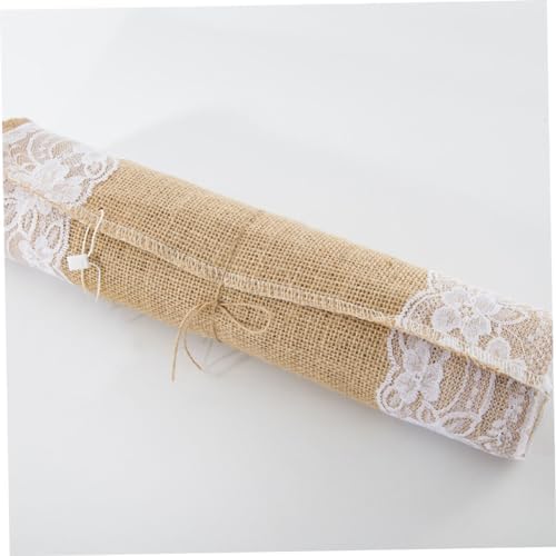 Ciieeo Linen Lace Table Runner for Weddings and Parties