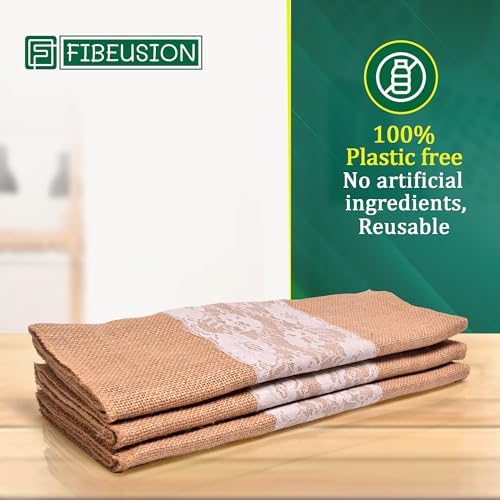 Elegant Burlap Lace Table Runner Pack of 3 14x72