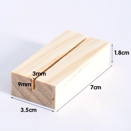 18 Pieces Pine Wood Place Card Holders for Events