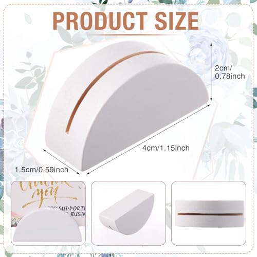 48 Pcs White Wooden Table Number Stands Small Lightweight Semicircular Design Holder
