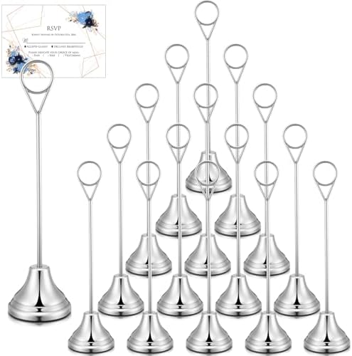 Marspark 16 Pcs 8 Inch Metal Table Number Holders Silver