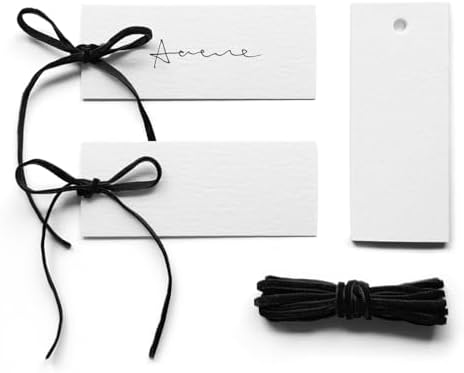 50 Pcs Place Cards with Velvet Ribbons for Wedding Events
