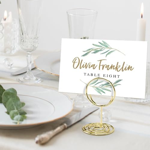 24 Pcs Gold Table Number Holders Mini Place Card Stands for Events