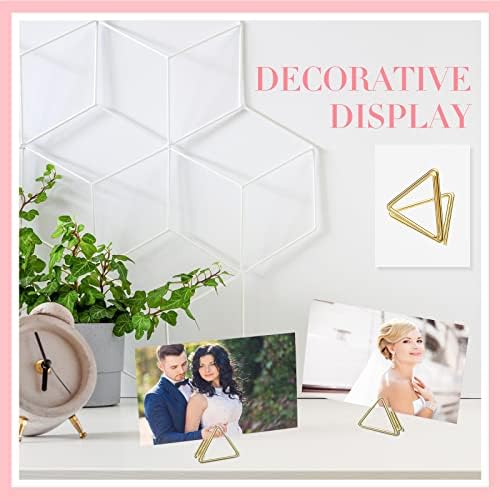 100 Pcs Gold Table Number Holders Triangle Shape Place Card Holders
