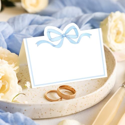 100pcs Blue Pink Bow Place Cards for Events