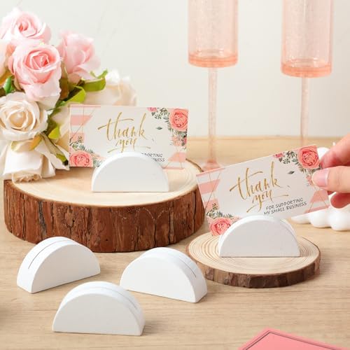 24 Pcs White Stable Wooden Table Number Holders