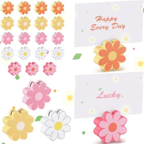 Soaoo 24 pcs Mini Daisy Place Card Holders