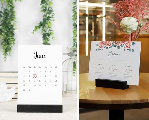 10 Pack Black Wood Place Card Holders for Events
