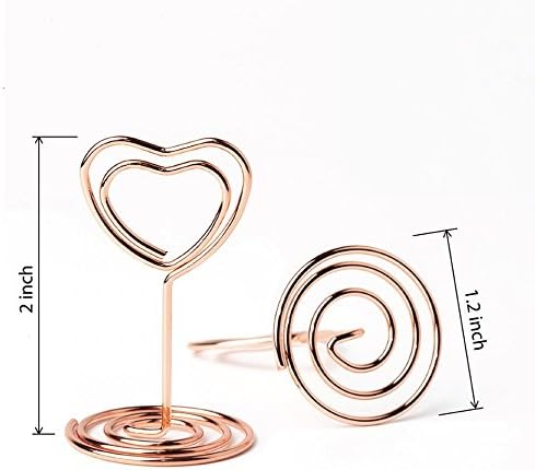 20pcs Rose Gold Heart Shape Place Card Holders