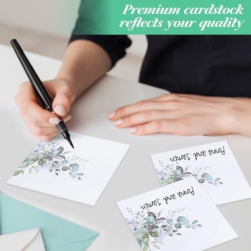 Grevosea 50Pcs Wedding Place Cards Greenery Seating Signs