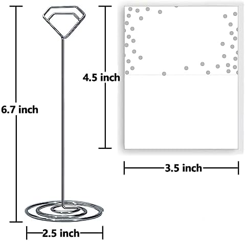 12Pcs Diamond Place Card Holder with Silver Dots
