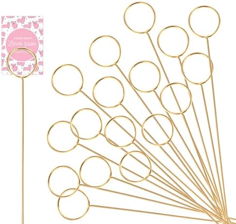 20Pcs Gold Round Place Card Holder for Wedding Parties