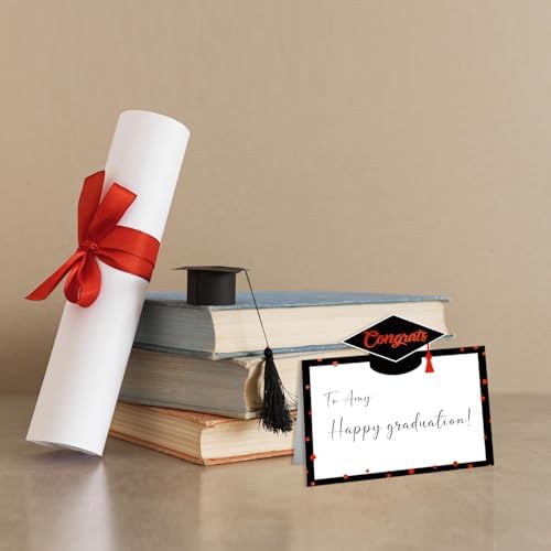 48 Pcs Graduate Place Cards with Cap and Scroll Design