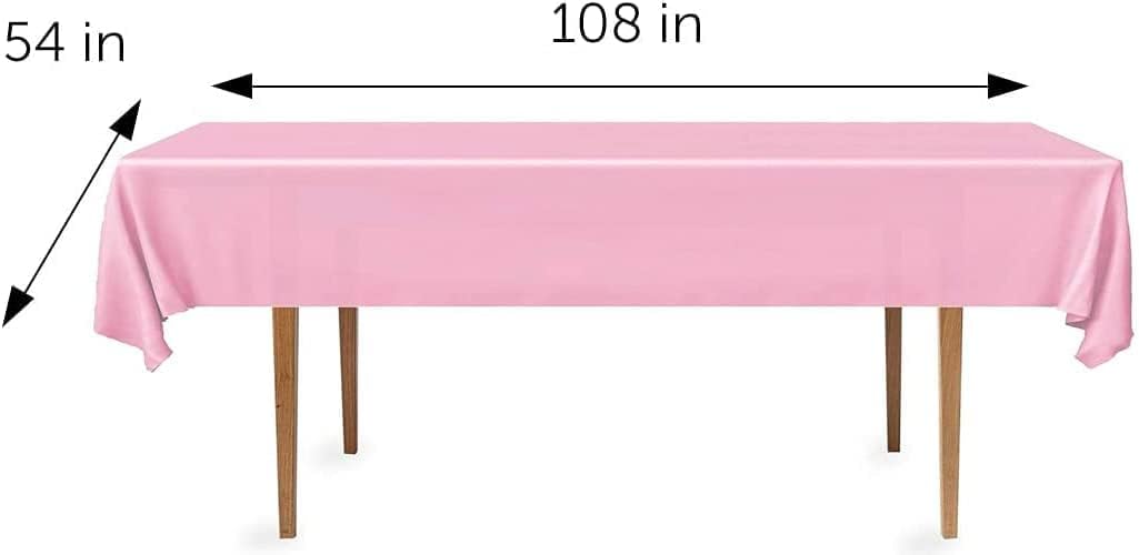 DecorRack 6-Pack Light Pink Tablecloths 54 x 108 Inch