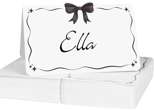 50pcs Black Bow Place Cards for Table Settings 1