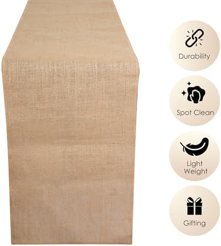 Rajrang Jute Burlap Table Runner 360x12 Inch Natural