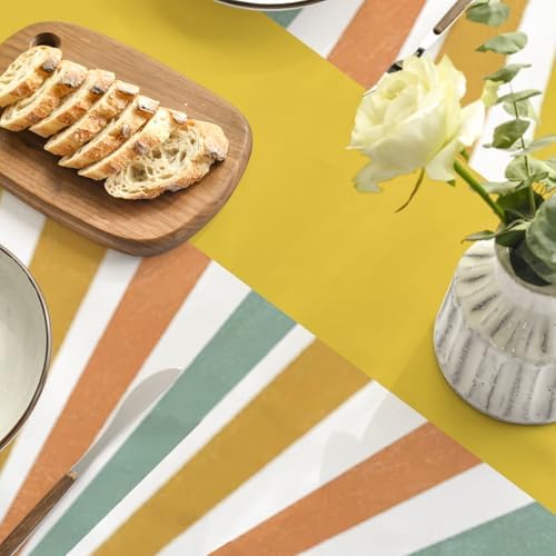 Horaldaily Summer Tablecloth 60x84 Inch Rainbow Party Decor