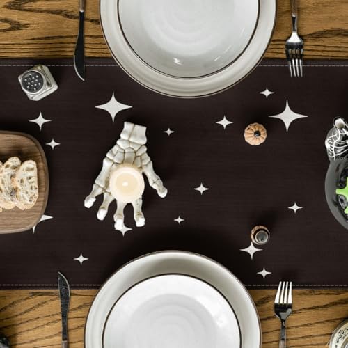 Artoid Mode Halloween Table Runner with Skeleton Spider Design