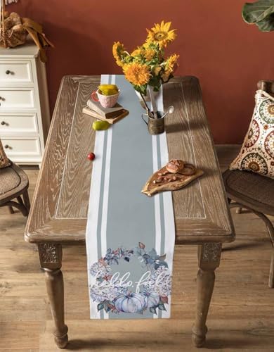 Thanksgiving Pumpkin Floral Garland Table Runner 36 Inches Long