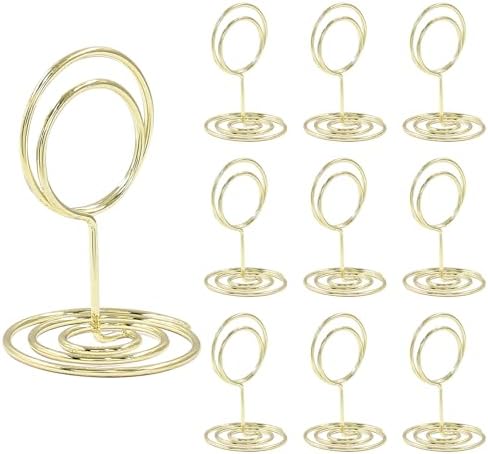 Waziaqoc 10Pcs Gold Table Number Holders