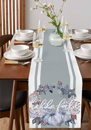 Thanksgiving Pumpkin Floral Garland Table Runner 36 Inches Long