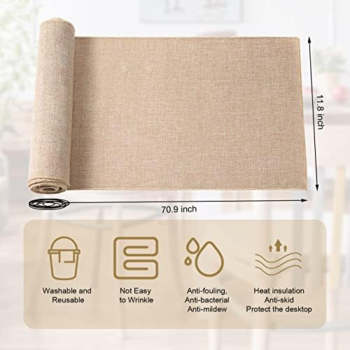 Breling 6 Pcs Burlap Table Runner Set