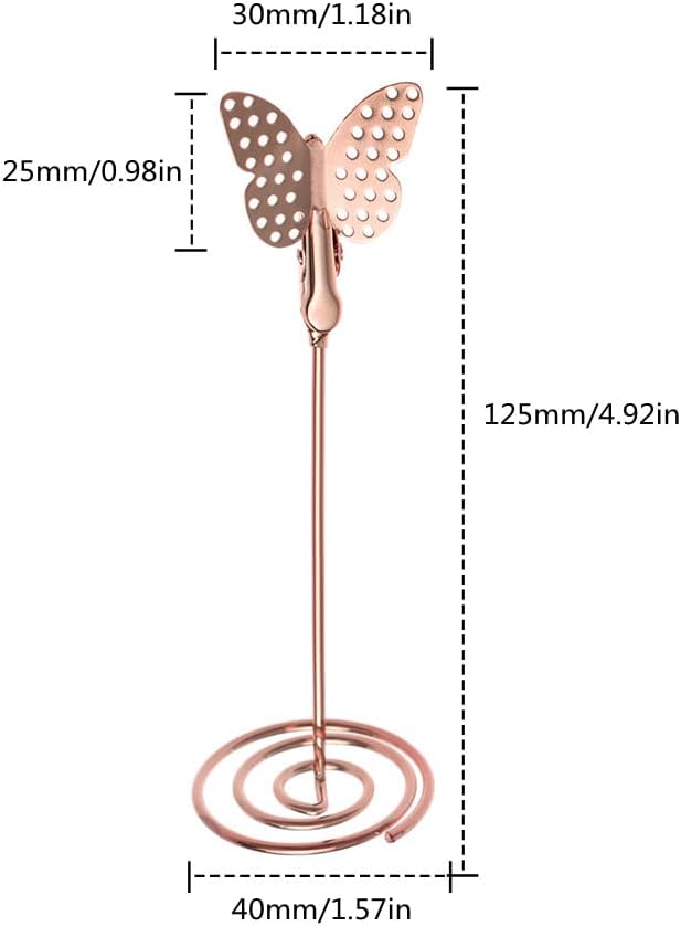 Butterfly Table Number Holders 10Pcs Rosegold