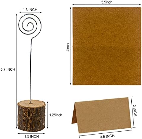 20 Pcs Wood Place Card Holders for Wedding and Party